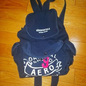 Navy canvas backpack. Not a diaper bag.